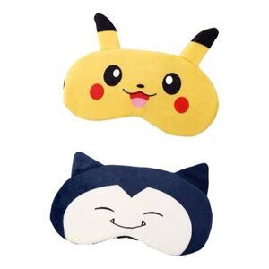 Soft Plush Pokémon Unisex Sleep Masks 2pc Set Blindfold Eye Covers Cute Comfort